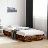 VidaXL Cadru pat fără saltea stejar fumuriu, 90x200 cm, lemn prelucrat