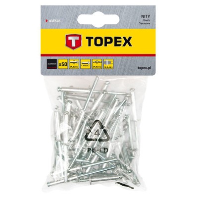 Set 50 buc. nituri de aluminiu 4,8 x 18 mm TOPEX 43E505 HardWork ToolsRange foto