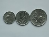 LOT 3 MONEDE 5,10,20 CENTS SOUTH AFRICA 1965