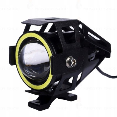 Proiector led cu lupa, angel eye alb si devil eye red, alimentare 12v, pentru off-road, atv, ssv, utv foto