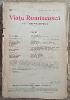 Viata Romaneasca// august-septembrie 1923 foto