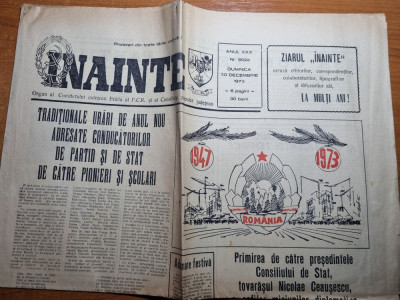 ziarul inainte 30 decembrie 1973-ziua republicii,cuvantarea lui ceausescu foto