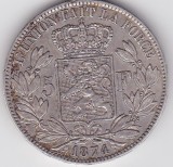 BELGIA 5 FRANCI Francs 1874, Europa, Argint