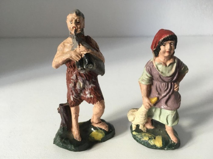 * Lot 2 figurine vintage Italia tarani, cca 10 cm, colectie obiect decor