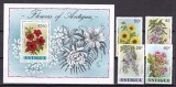 Antigua 1978 flori MI 520-523 + bl.38 MNH