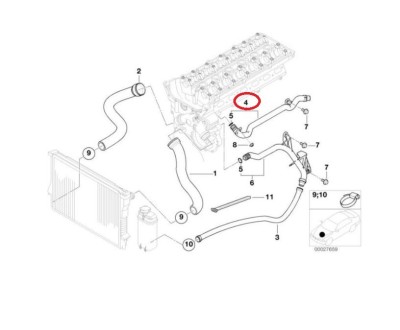 Furtun radiator Bmw Seria 3 E46 192006, Seria 5 E39 192003, Seria 7 E38 192001, X3 E83 202011, X5 E53 202007, Z3 E36/7/8 192003, Z4 E85/86 202009, foto