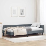 vidaXL Cadru de pat colțar cu headboard Manual Gri &icirc;nchis 100 x 200 cm