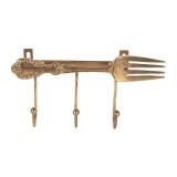 Cumpara ieftin Cuier perete metal auriu 18x4x9 cm