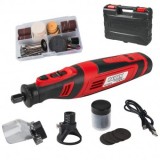 Mini polizor drept cu acumulator 8Vx2Ah, in cutie cu 127 accesorii