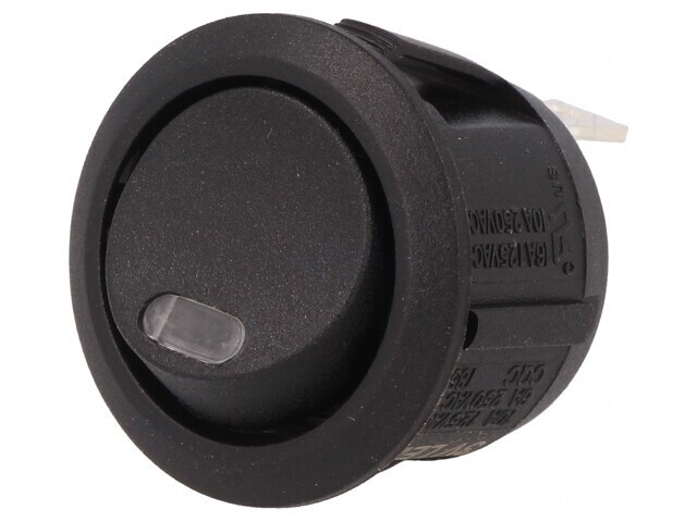 Comutator Rocker SPST ON-OFF Negru cu LED 3V 10A 250V