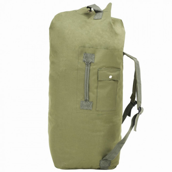 vidaXL Rucsac &icirc;n stil militar, 85 L, verde măsliniu 91385