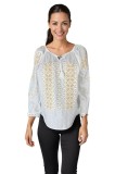Bluza dama O25 alb/auriu marimea S