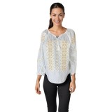 Bluza dama O25 alb/auriu , marimea 2XL