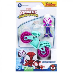 SPIDERMAN SET MOTOCICLETA SI FIGURINA GHOST SPIDER 6CM SuperHeroes ToysZone foto