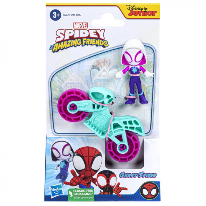 Spiderman set motocicleta si figurina ghost spider 6cm
