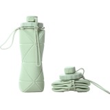 Sticla de apa pliabila flippy, din silicon,reutilizabila, rezistenta la temepreturi ridiate, usor de depozitat si carat, 22 x 7.8 cm, 600 ml, verde