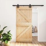 VidaXL Ușă glisantă cu set de feronerie 95x210 cm, lemn masiv de pin