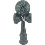 Kendama X Originala, Profesionala, Cyrax, Kendama Cracked, din Lemn &ndash; 18 cm, Crack Negru/Verde