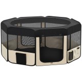 PawHut Parc Pliabil pentru C&acirc;ini și Pisici Țarc Portabil pentru Animale Mici Impermeabil din Țesătură Oxford &Oslash;90x41 cm Negru | Aosom Romania