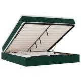 Cumpara ieftin Cadru de pat otoman cu saltea verde inchis 160x200cm catifea