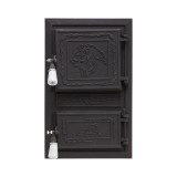 Cumpara ieftin Usa dreptunghiulara pentru soba, model LEU, neagra, 295 x 470 mm