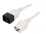 Cablu Prelungitor IEC C19-C20 5m Alb 16A 250V