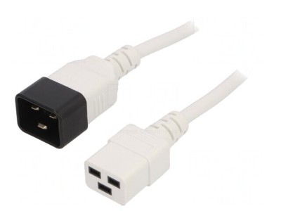 Cablu Prelungitor IEC C19-C20 5m Alb 16A 250V foto