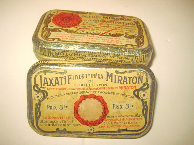 5532- Laxatif MIRATON pastile Farmaceutice cutie veche metal.