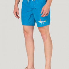 Pantaloni scurti barbati pentru inot cu talie medie si croiala Regular fit, KL20MBM01, Albastru deschis, S