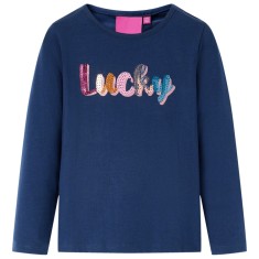 Tricou de copii cu m&acirc;neci lungi, bleumarin 116