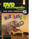 DVD Enciclopedia Junior nr. 6. Pasi spre cunoastere - Elefantii (carte + DVD)