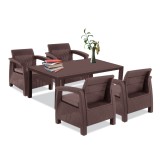 Cumpara ieftin Set de mobilier de grădină Corfu Relax cu masă Melody, maro