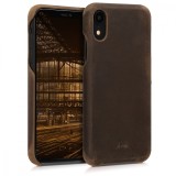 Husa pentru Apple iPhone XR, Piele naturala, Maro, 45955.05, Carcasa, Kalibri