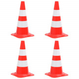 vidaXL Conuri rutiere reflectorizante, 4 buc., roșu și alb, 50 cm 150945