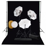 VidaXL Set studio foto cu lămpi, umbrele, fundal și reflector