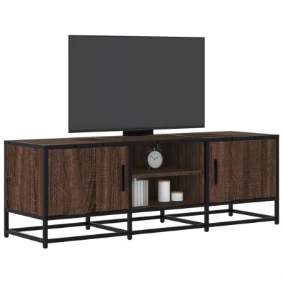 vidaXL Dulap TV, stejar maro, 120x35x41 cm, lemn prelucrat și metal foto