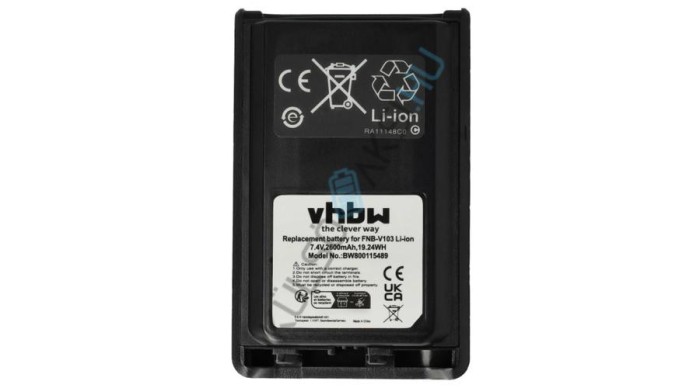 Baterie radio VHBW de &icirc;nlocuire pentru Yaesu / Vertex FNB-V132Li, FNB-V131Li - 2600 mAh 7,4 V Li-Ion