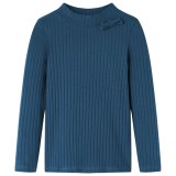 Tricou de copii cu m&acirc;neci lungi, tricot cu nervuri, bleumarin, 92