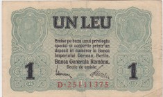 ROMANIA 1 LEU BGR 1917 VF