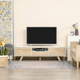 HOMCOM Mobilier Suport TV Cu Usi si Sertar pentru TV de pana la 60&quot; din MDF 160x40x45cm