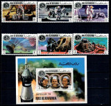 Ras al Khaima 1972 - Misiunea Apollo 14, serie+colita neuzata