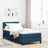 Cumpara ieftin Pat boxspring cu saltea cu saltea albastru 90 x 200 cm țesătură