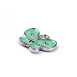 Pandantiv decorativ metalic 10 x 19 mm Fluture verde, Crisalida