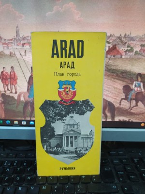 Arad, Plan Goroda, Planul orașului, hartă și text &amp;icirc;n limba rusă, 1978, 109 foto