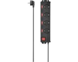 Prelungitor Electric Hama 4 Prize Intrerupator Individual 1, 4m 3680w Negru