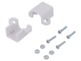 Suport Alb pentru Fixare din Plastic, 18mm, Set 2 Bucăți