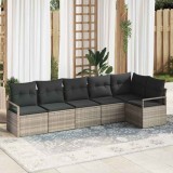 VidaXL Set de canapele pentru grădină 6 pcs Gri deschis Rattan poli