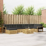 vidaXL Set de canapele de exterior cu pernă 8 pcs Alb și antracit 3390897