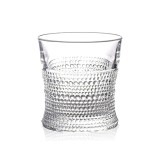 Pahar, pentru whiskey, Dots, 300 ml, transparent, din sticla, 9 cm inaltime, 8 cm diametru la baza, 8.5 cm diametru la deschidere, Oem