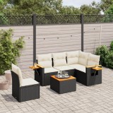Cumpara ieftin Gossi set mobilier de gradina cu perne, 6 piese, negru, poliratan